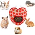 thumbnail image 1 of Bolsa de comedero colgante, bolsa de comedero para animales pequeños, comedero de heno para conejos, comedero de heno para cobayas, para conejo, hámster, chinchilla, cobaya (fresa), 1 of 5