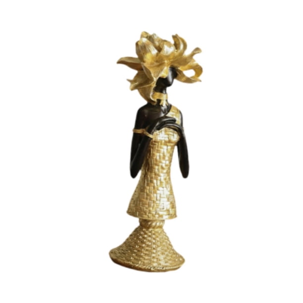 Escultura de dama africana, figura nórdica elegante, adorno decorativo de mesa para Estilo B