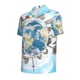 thumbnail image 2 of Balery World Travel Printed Men’s Short Sleeve Polo Shirt, Midweight Men's Shirt,Golf Polo shirts -XX-Large, 2 of 9