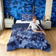 thumbnail image 3 of Manfei Retro Camouflage Twin Comforter Sets, Vintage Camo Bedding Set, Sky Blue, Blue Reversible, 2 Pieces, 1 Comforter and 1 Pillowcase, 3 of 7