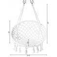 thumbnail image 5 of Round Hanging Hammock Cotton Rope Macrame Swing Chair for Indoor and Outdoor, 5 of 5