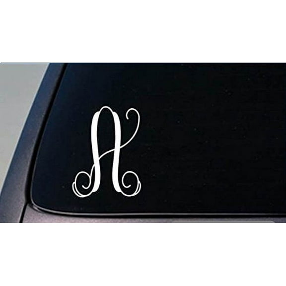 Monogram A vine initial *I346* 6 inch tall Sticker decal letters gift