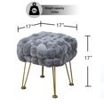 thumbnail image 3 of Home Soft Things Fox Faux Fur Pouf Stool Ottoman - Cloudburst - 17x17x17", 3 of 11