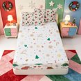 thumbnail image 4 of Manfei Rustic Christmas Animals Zipper Full Size Comforter Sets with Fitted Sheet and 2 Pillowcases,Winter Holiday Zipper Bedding Set,Xmas Reversible,4 Pieces, 4 of 7