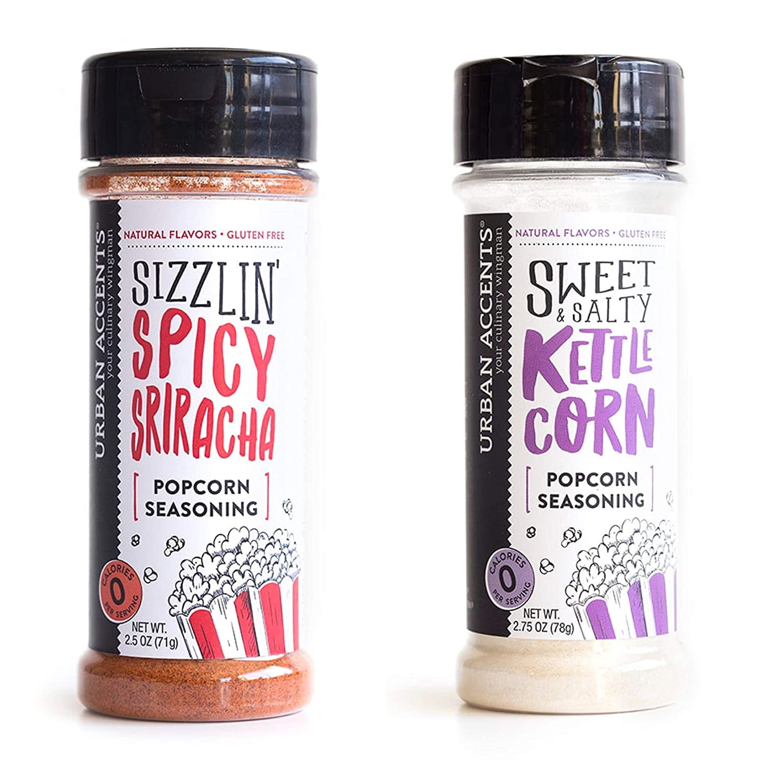Urban Accents Sweet & Spicy Popcorn Seasoning Set 2 Pack 1 Sriracha