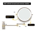 thumbnail image 4 of Znerfarg Rechargeable Wall-Mounted Makeup Mirror with 3 Color Led Light,1x/10x, 4 of 8