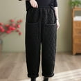 thumbnail image 2 of LYXSSBYX Wide Leg Sweatpants Women Women's Fall and Winter Cotton Thickened Diamond Check Wide Leg Pants Elastic-waisted Pants Loose Casual Pants, 2 of 3