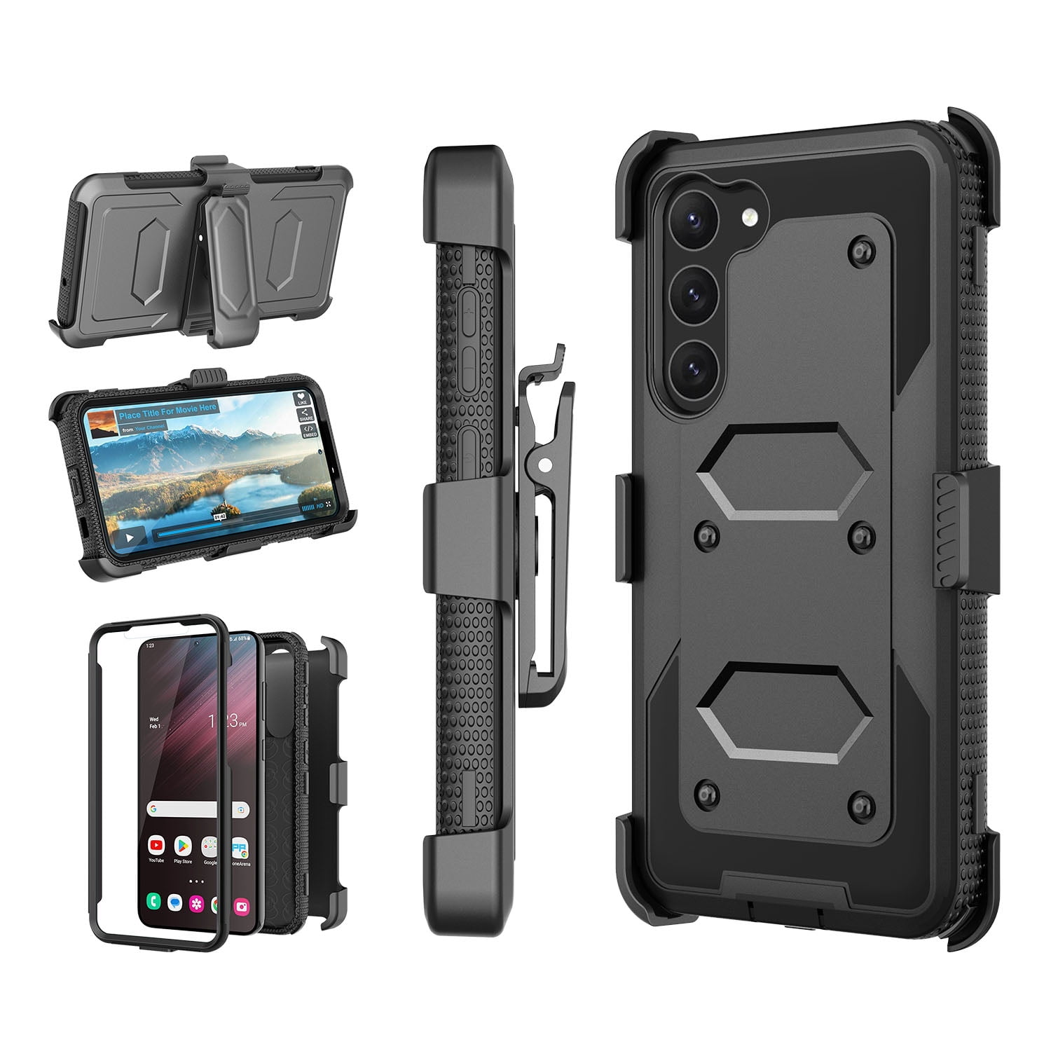 Tekcoo Shockproof Cases for Samsung Galaxy S23, [Buitin Screen