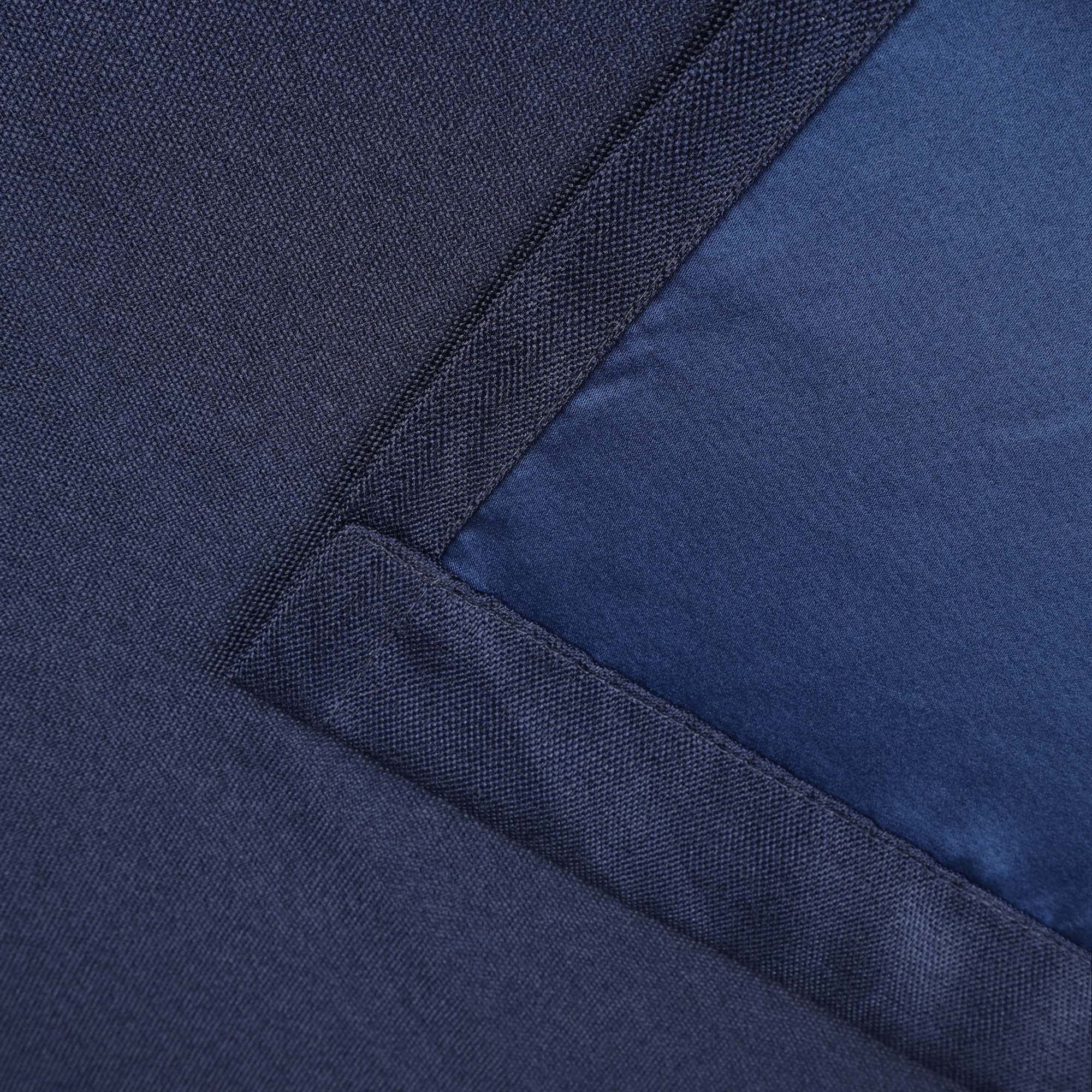 Superior Linen Blackout Curtains Set of 2, Grommet Header Curtain Panel Pair, Navy Blue, 42"W x 63"L