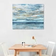 thumbnail image 2 of Acheng Bathroom Wall Art Abstract Canvas Art Print Framed Modern Blue Ocean Picture Small Coastal Sunset &amp; Sunrise Artwork for Sea Lake Themed Home Bedroom Décor  20x16in, 2 of 6