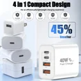 thumbnail image 4 of USB C Charger for iPhone 17 16 Charger, USB C Charger Block with 6FT USB C to C Cable,40W USBC Charger 4 Port PD&AC Charger Block Compatible with iPhone 17 Air/17/16/15/15 Plus/Pro/Pro Max, 4 of 8