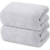 Bath Towels Set of 2-27 x 54 Inches Plush Bathroom Towels, Ultra Soft & Lightweight Towels for Bathroom, Luxury Towels Multipurpose Use for Fitness, Spa, Sports Towel, Yoga, (2pack, Light Grey)