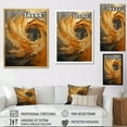 thumbnail image 4 of Designart "Surging In Golden Orange I" Abstract Spirals Floater Framed Wall Art Living Room, 4 of 5
