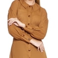thumbnail image 4 of Blusón Largo Mujer Moda Casual Café Manga Larga Con Puño Tipo Camisa Lisa Botones Bolsa Delantera cafe M INCÃGNITA 550413, 4 of 5
