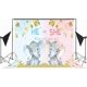 thumbnail image 4 of Elephant Gender Reveal Baby Shower Photo Backdrop Pink or Blue Elephant Flower Background He or She What Will Baby Be Newborn Baby Party Decorations B, 4 of 4