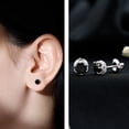 thumbnail image 3 of Rosec Jewels Designer Black Onyx Stud Earrings - AAA Quality - Black Onyx Diamond Earrings for Women - with Jewelry Box, 18K White Gold, 3 of 9