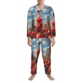 thumbnail image 3 of Naloa Tomato Field Bottle Men’s Pajamas Set - Long Sleeve Button Down Sleep Shirt and Pajama Bottoms Sleepwear Set-Large, 3 of 7