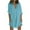 Blue, variant on asdoklhq Maternity Dress,Women's Shirt Dress Short Mini Dress 3/4 Sleeve Solid Color Patchwork Shirt