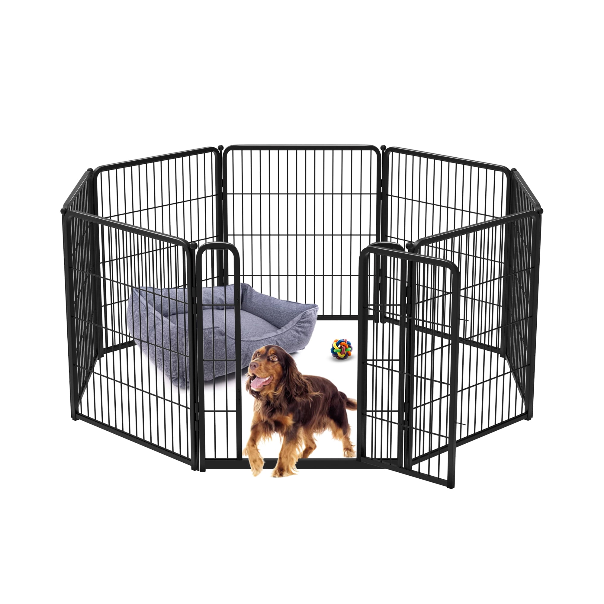 FXW HomePlus Dog Playpen Designed for Indoor Use,ThresholdFree Design Dog Fence Exercise Pen