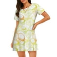 thumbnail image 1 of Disketp Lemon Potatoes para Camisón Corto de Manga Corta para Mujeres, Camisón Cómodo con Escote Redondo, Bonito y Confortable, 1 of 6