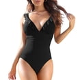 thumbnail image 1 of Labymos Women One Piece Swimsuit Ruffles Deep V Neck Backless Bathing Suits Swimwear, 1 of 7