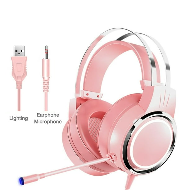 Auriculares con cable para juegos, auriculares portátiles USB de 3,5 mm con micrófono, versión actualizada de la computadora del teléfono Inevent EL000094-01B