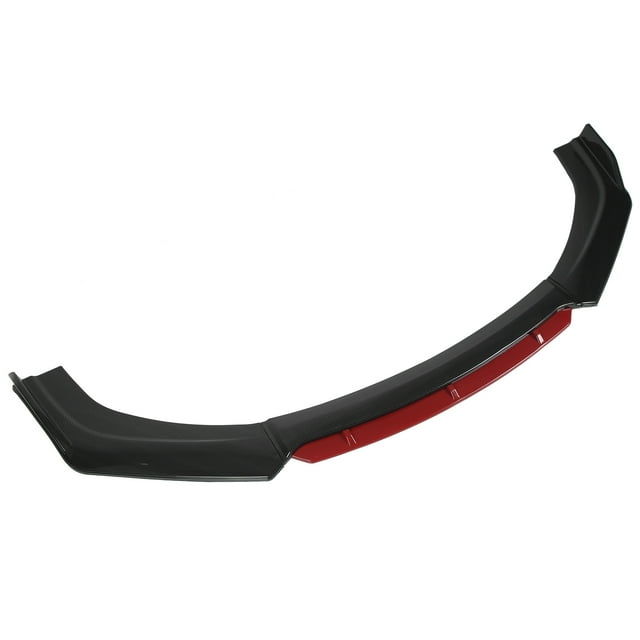 Bumper Protector, Front Bumper Lip Set Aerodynamic Simple Installation Durable For Car Modification Glossy Black+Red,Carbon Fiber Style+Red
