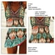 thumbnail image 3 of Traje de baño dividido para mujer, ajustado, sin espalda, cuello en V, ligero, transpirable, poliéster elástico, ropa verde claro XXL, 3 of 4