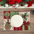 thumbnail image 2 of Set of 6 Christmas Dining Table Placemats Cloth Mat for Holiday Party Dinner Decorations, 13.5 x 18.5 in, 2 of 4