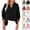#03 Black, variant on Womens Casual Gauze Button Neck Long Sleeve Oversized Blouses Tops, Gauze Shirts for Women, Gauze Tops and Blouses,S,#03 White
