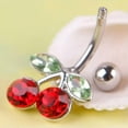 thumbnail image 4 of HOOUN Belly Button Ring Navel Piercing Jewelry Crystal Rhinestone Double Leaf CY-qy_, 4 of 5