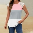 thumbnail image 2 of HADST Women's Crew Neck Sleeveless Lace Tank Tops - Summer Color Block T-Shirts, Trendy & Chic, Sizes S-XXL, 2 of 5