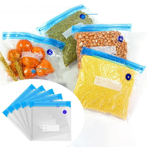5 bolsas selladas para almacenamiento de alimentos, almacenamiento de cocina, bolsas de verduras para alimentos, carne marinada, , cereales, sánd perfecl recipiente al vacío