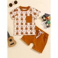 thumbnail image 2 of Bagilaanoe 2pcs Toddler Baby Boy Shorts Set Short Sleeve Checkerboard Print T Shirt Tops + Shorts 3M 6M 12M 18M 24M 3T Kids Casual Summer Clothes, 2 of 9