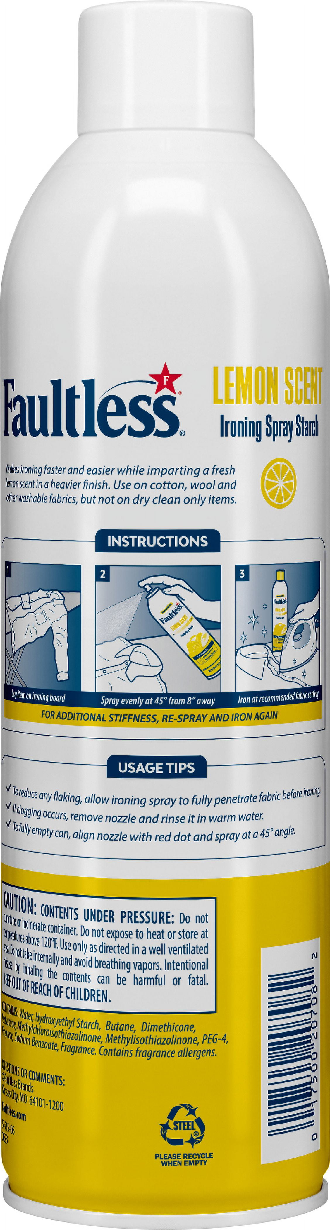 Buy Faultless Lemon Scent Ironing Spray Starch Fabric Stiffener