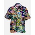 thumbnail image 3 of Camisas hawaianas de moda para hombre 2024, estilo mexicano, estampados de carteles artísticos de grafitis coloridos, camisa de manga corta, ropa estilo hawaiano, 3 of 5