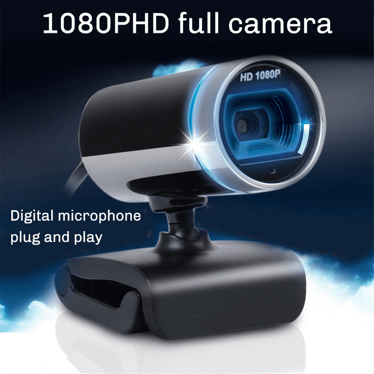 Webcam USB Camera 1080P 30FPS Streaming Web Camera Autofocus Living Stream Camera with Mics for Desktop Meeting,1 * Web Camera,As Shown