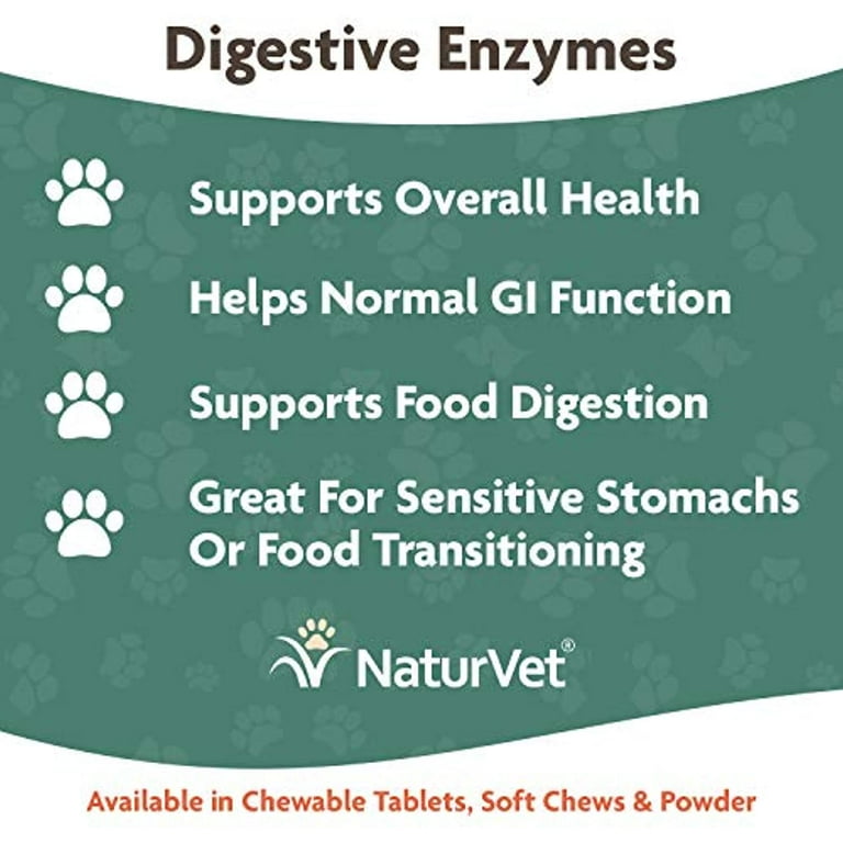 NaturVet Digestive Enzymes Plus Probiotiques Complément Alimentaire pour  Chiens à mâcher 90 pièces