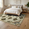 thumbnail image 3 of ODIKA 6'x9' Washable Area Rug Non-Slip, Chair-Friendly, Farmhouse Large Southwestern Trellis Vintage Cream Bohemian Boho Flowing for Dining Room, Under Table, Office Décor, 3 of 7