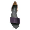 thumbnail image 4 of YDN Women Simple Western Peep Open Toe D'Orsay Casual Flats Low Heels Sandals Slip On Comfy Walking Dressy Shoes Size 7 Dark Orchid, 4 of 4