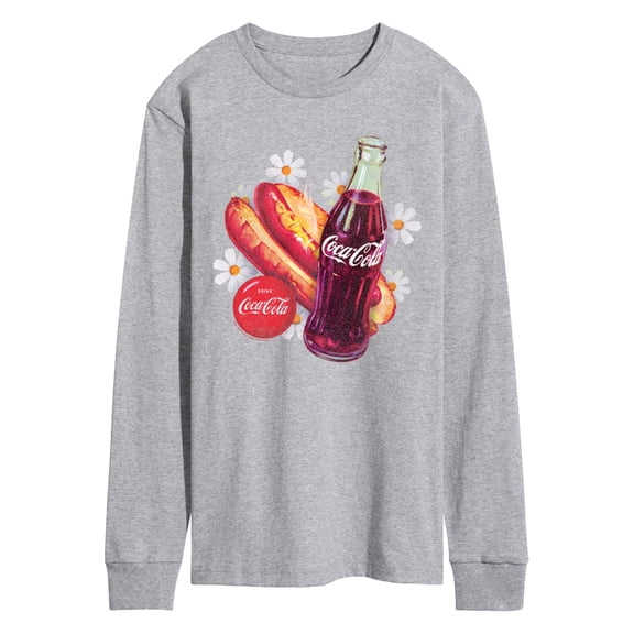 Coca-Cola - Coke And Hotdog And Flowers Men's Long Sleeve Graphic T-Shirt