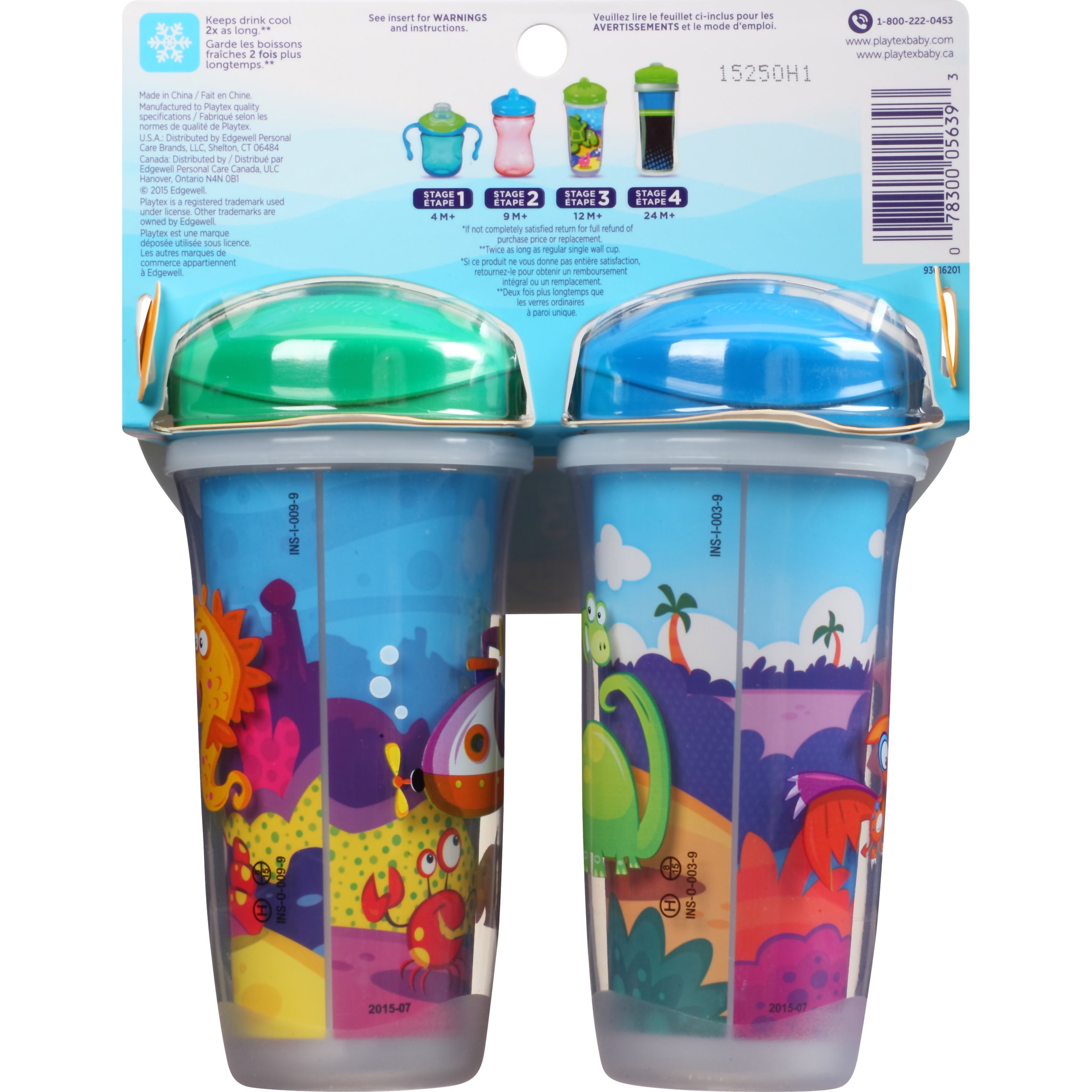 Playtex Sipsters Spill-Proof Kids Straw Cups, Stage 3 2 PK - CTC