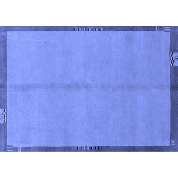 Ahgly Company Machine Washable Indoor Rectangle Abstract Blue Modern Area Rugs, 7' x 9'