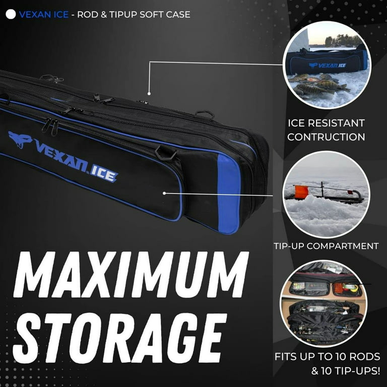 Vexan Ice Fishing Rod & Tackle Bag 36 Soft Case (Blue)
