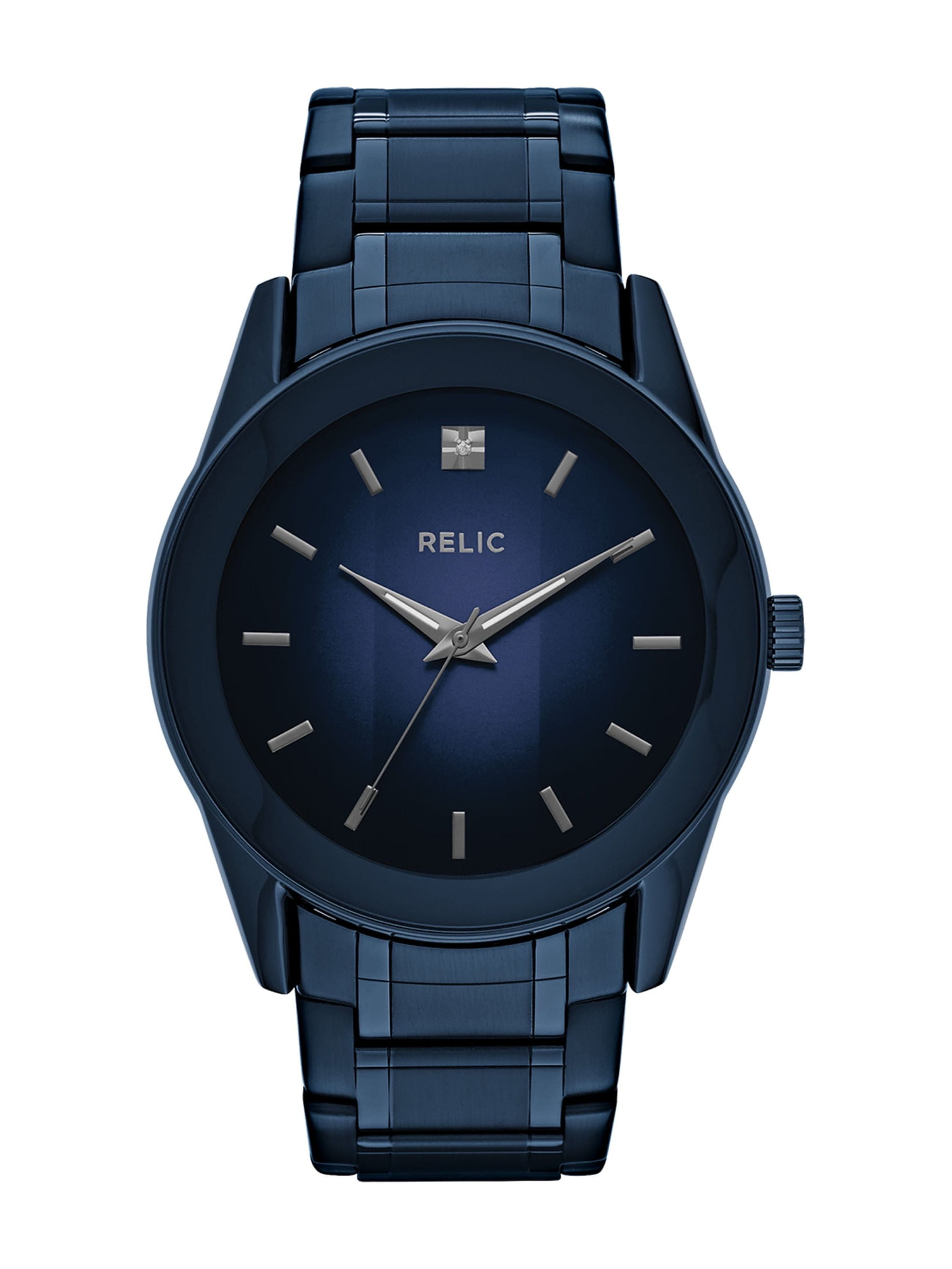 Free Shipping Relic By Fossil Men s Rylan Black Stainless Steel Diamond Accent Watch with Matching Band Walmart