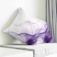 thumbnail image 4 of Throw Pillow Covers 16x16 Inch, Marble Purple Decorative Pillow Cases for Couch Sofa Bed, Gold White Modern Gradient Ocean Ripple Cotton Linen Square Home Decor Pillowcases with Hidden Zipper, 4 of 7