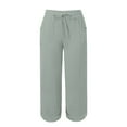 thumbnail image 4 of HSHMT Slacks for Women Under $11 Casual Linen Pants Summer Nine Quarter Muslim Lightweight Pants With Pockets Comfortable Sports And Leisure Women's Pants 3XL, 4 of 5