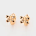 thumbnail image 4 of Arracadas Huggies Niña Mariposa Swarovski y Onix Oro 18K Lam dorado Unitalla, 4 of 7