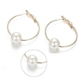 thumbnail image 4 of Women Big Pearl Earrings Chic Ear Decor Wild Temperament Style Elegant Jewelry Birthday Holiday Occasion Hypoallergenic Design, 4 of 5