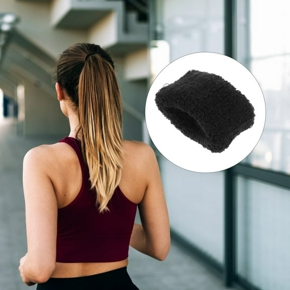 SOPOTUTU 12Pcs Black Elastic Hair Tie Ponytail Holders Stretch Hair Rope for Everyday Decor